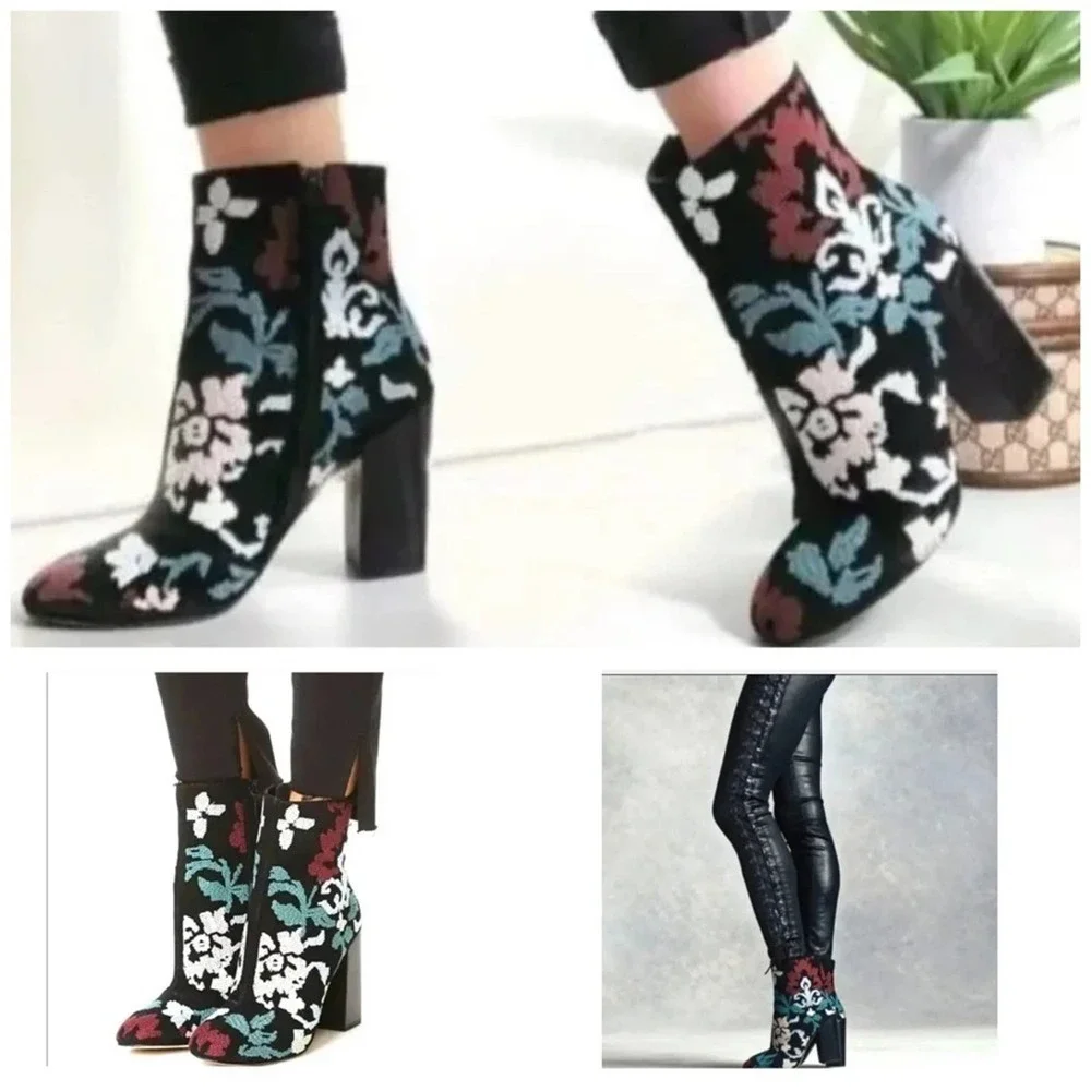 Rebecca Minkoff Embroidered Ankle Boots. 8.5 #010